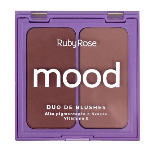 Duo De Blush Ruby Rose Mood Alta Pigmentação/Vitamina E  HB-870M - Cor B60/B10