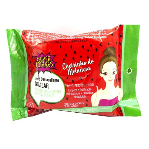 Lenço Demaquilante Super Poderes Cheirinho de Melancia LDSP02