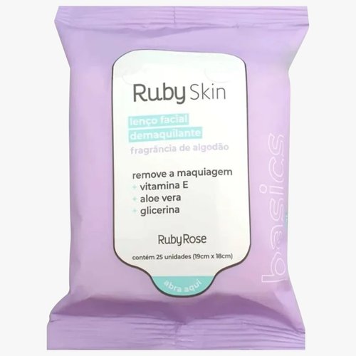 Lenço Facial Demaquilante Rubyskyn Fragância De Algodão HB203 Cor:Único;Tamanho:Único