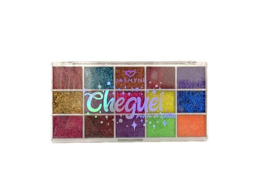 Paleta de Sombra Glitter Cremoso Jasmyne Cheguei JS01086 B