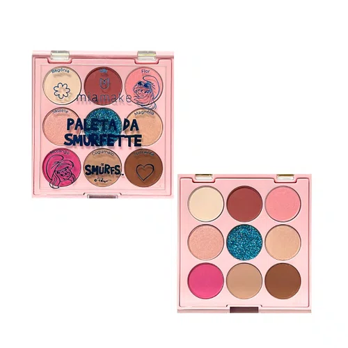 Paleta de Sombras 9 Cores Mia Make Os Smurfs