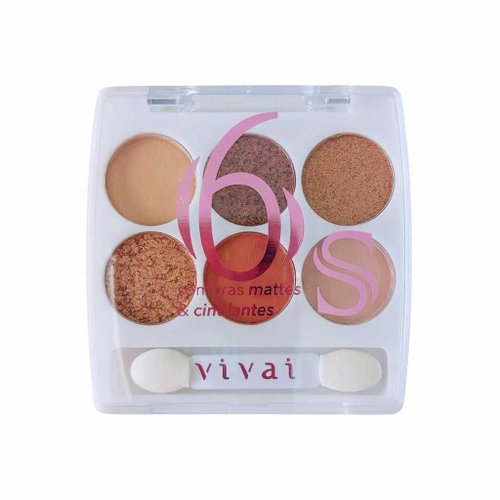 Paleta de Sombras Vivai 6 Cores Mattes e Cintilantes 6S 4072.1.1 - Cor A