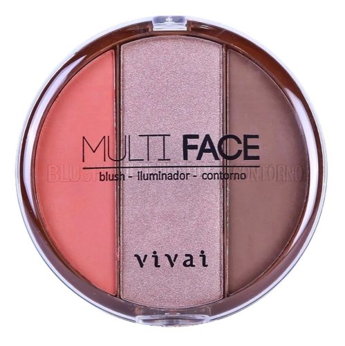 Trio de Blush, Iluminador e Contorno Multi Face Vivai 1072.1.1