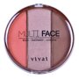 Trio de Blush, Iluminador e Contorno Multi Face Vivai 1072.1.1